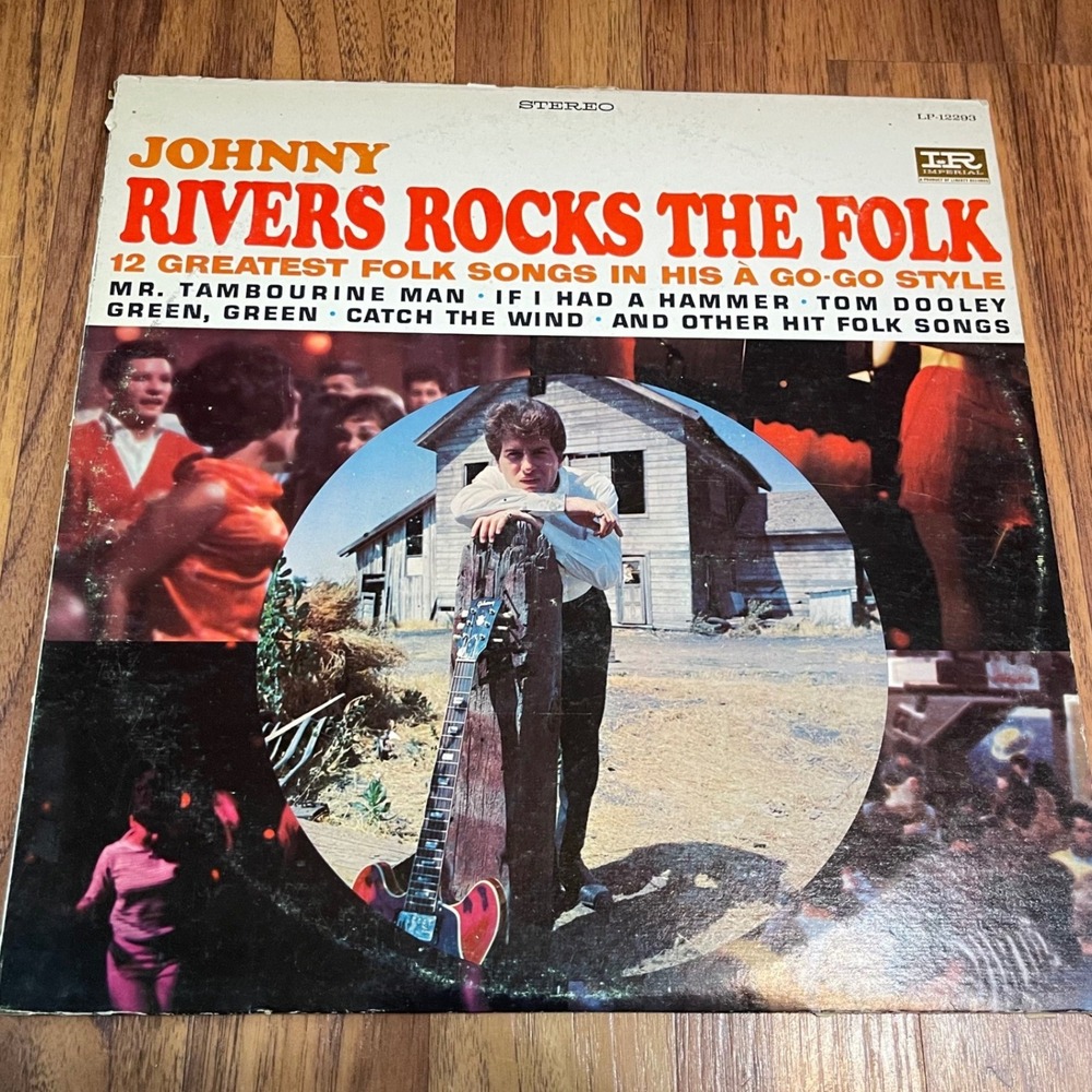 Johnny Rivers Rocks The Folk Vinyl LP Stereo Imperial LP-12293 1965 12" Record